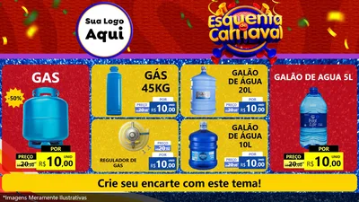 Modelo de TV para TV Horizontal com o tema Esquenta de Carnaval para Água e gás