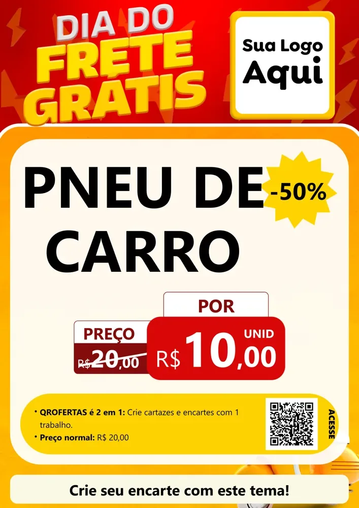 Modelo de Cartaz para Cartaz A4 Vertical com o tema Dia do Frete Grátis para Auto peças