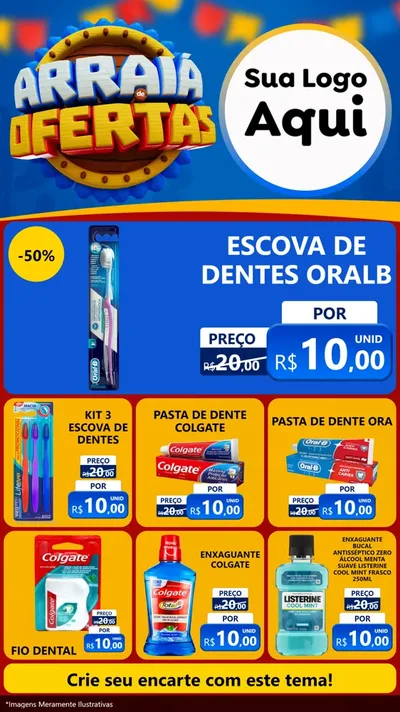 Modelo de Rede Social para Stories com o tema Arraiá de Ofertas - Junina para Higiene Pessoal