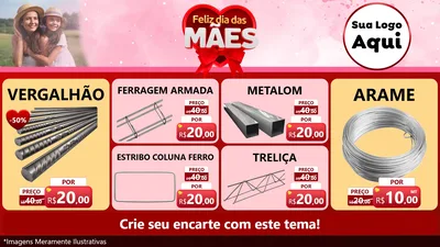 Modelo de TV para TV Horizontal com o tema Feliz Dia Das Mães para Ferragens