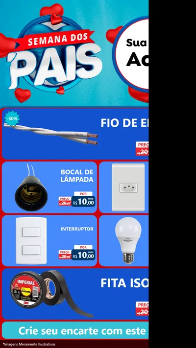 Modelo de TV para TV Vertical com o tema Semana Dos Pais para Materiais Elétricos