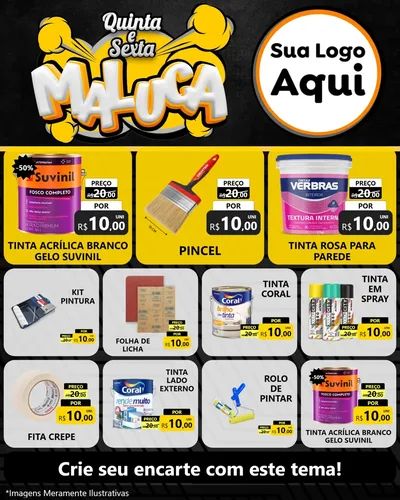 Modelo de Rede Social para Feed Instagram com o tema Quinta e Sexta Maluca para Tintas e Ferramentas