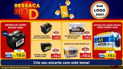 Modelo de TV para TV Horizontal com o tema Ressaca Dia D para Baterias Elétricas