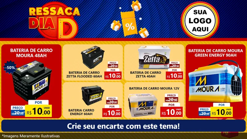 Modelo de TV para TV Horizontal com o tema Ressaca Dia D para Baterias Elétricas