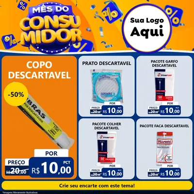 Modelo de Rede Social para Feed Facebook com o tema Mês do Consumidor para Embalagens