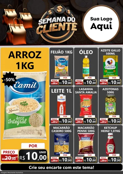Modelo de Encarte para Encarte A4 Vertical com o tema Semana do Cliente para Supermercado