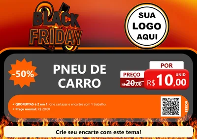 Modelo de Cartaz para Cartaz A4 Horizontal com o tema Black Friday para Auto peças