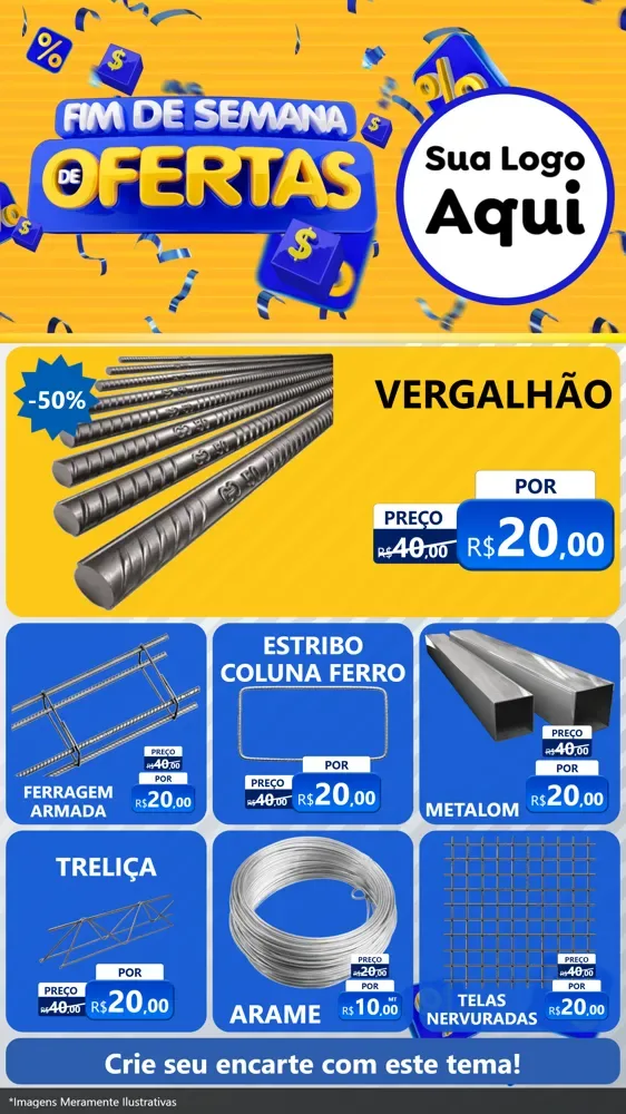 Modelo de Rede Social para Stories com o tema Fim de Semana de Ofertas para Ferragens