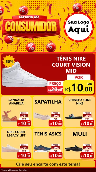 Modelo de Rede Social para Stories com o tema Semana do Consumidor para Calçados