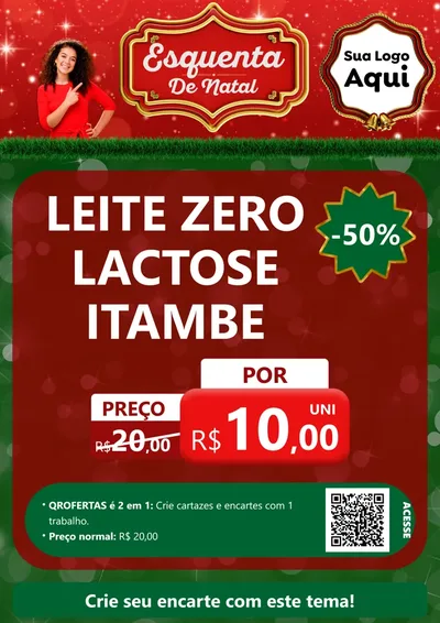 Modelo de Cartaz para Cartaz A4 Vertical com o tema Esquenta de Natal para Frios e Laticínios