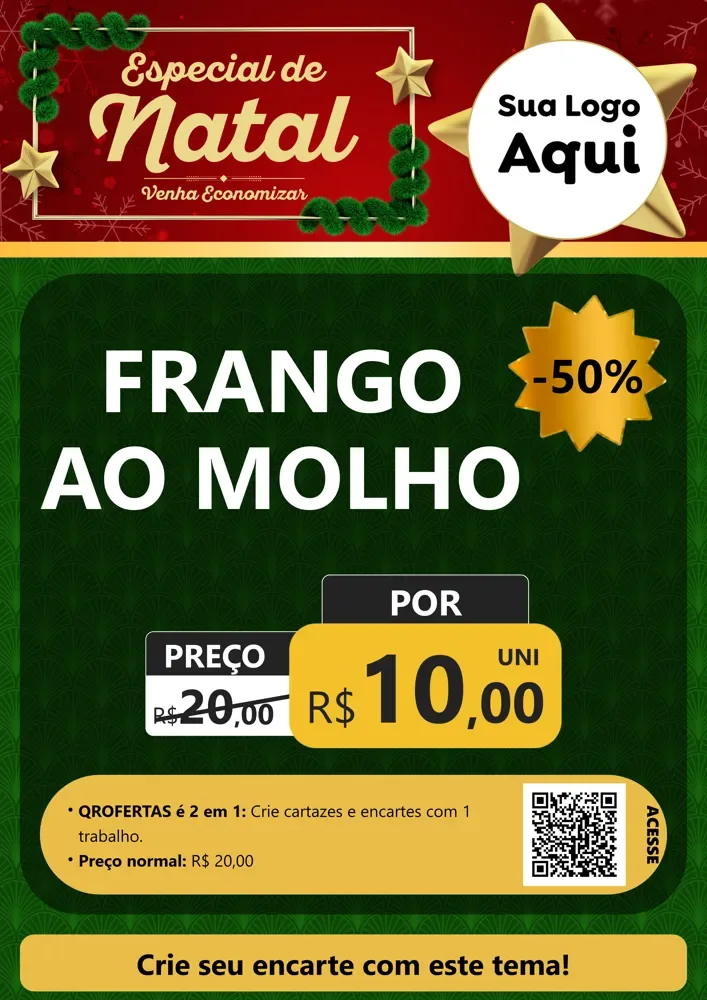 Modelo de Cartaz para Cartaz A4 Vertical com o tema Especial de Natal para Restaurante