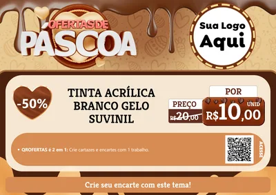 Modelo de Cartaz para Cartaz A4 Horizontal com o tema Ofertas de Páscoa para Tintas e Ferramentas