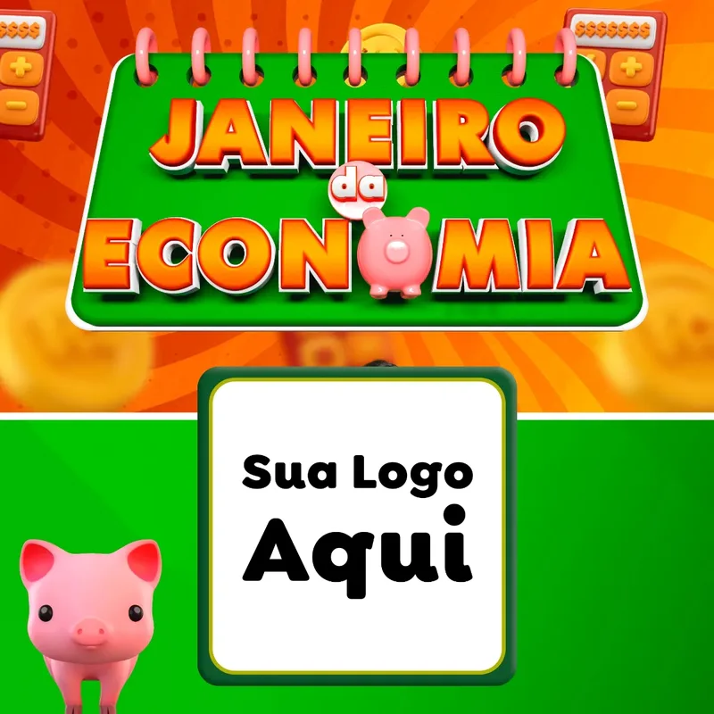 Modelo de Rede Social para Feed Facebook com o tema Janeiro da Economia para Supermercado