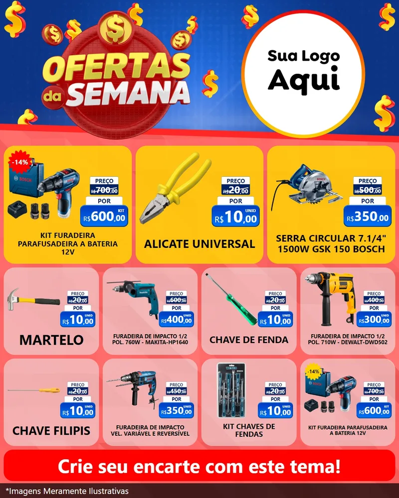 Modelo de Rede Social para Feed Instagram com o tema Ofertas Da Semana para Maquinas e Ferramentas
