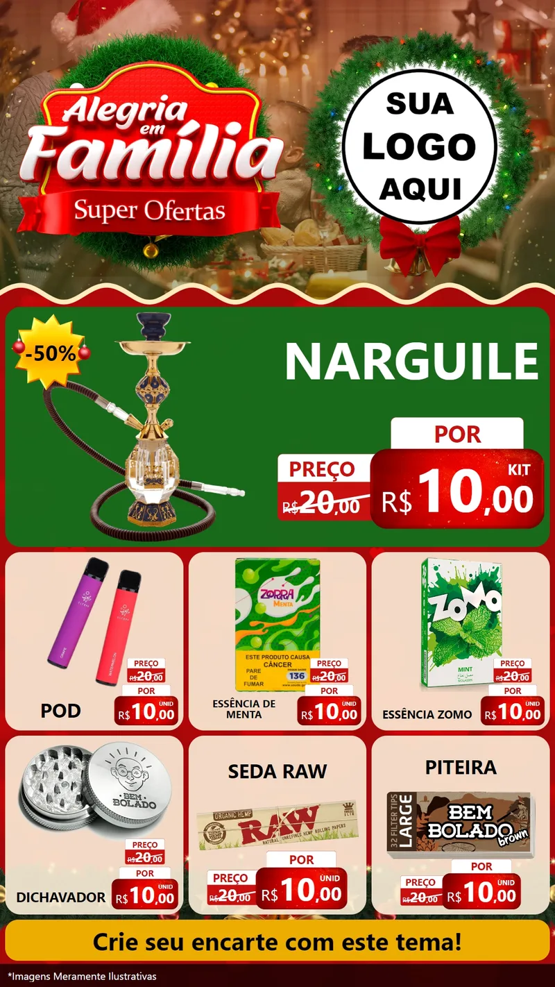 Modelo de Rede Social para Stories com o tema Alegria Em Família - Super Ofertas para Tabacaria