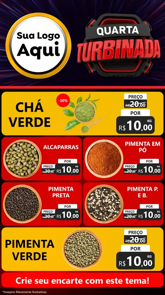 Modelo de TV para TV Vertical com o tema Quarta Turbinada para Produtos Naturais