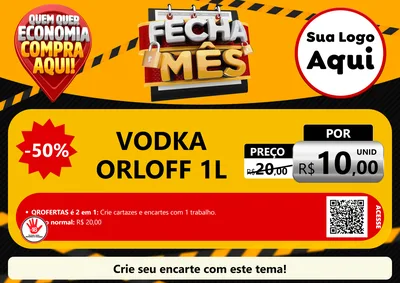 Modelo de Cartaz para Cartaz A4 Horizontal com o tema Fecha Mês para Distribuidora de bebidas