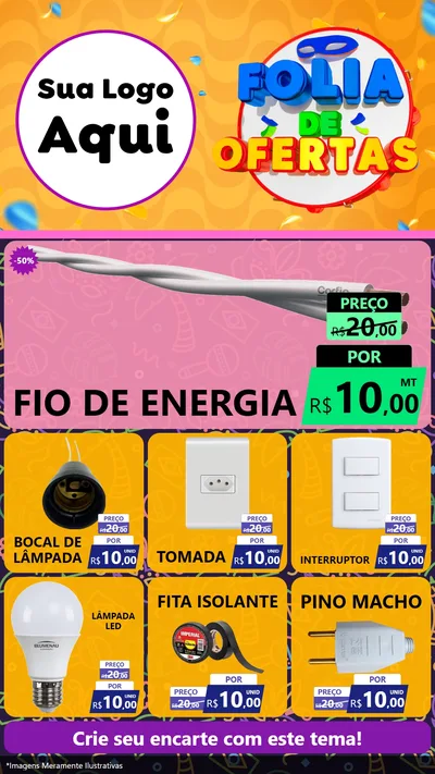 Modelo de Rede Social para Stories com o tema Folia de Ofertas para Materiais Elétricos
