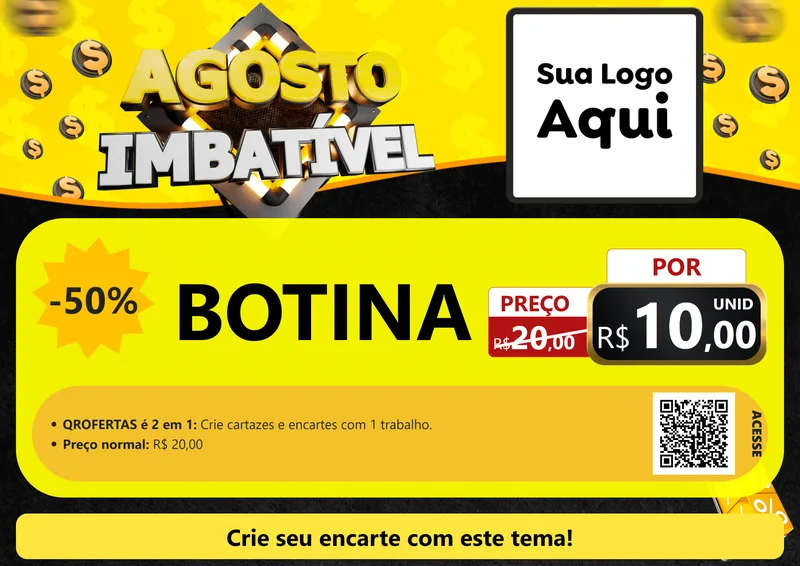 Modelo de Cartaz para Cartaz A4 Horizontal com o tema Agosto Imbatível para Agropecuária