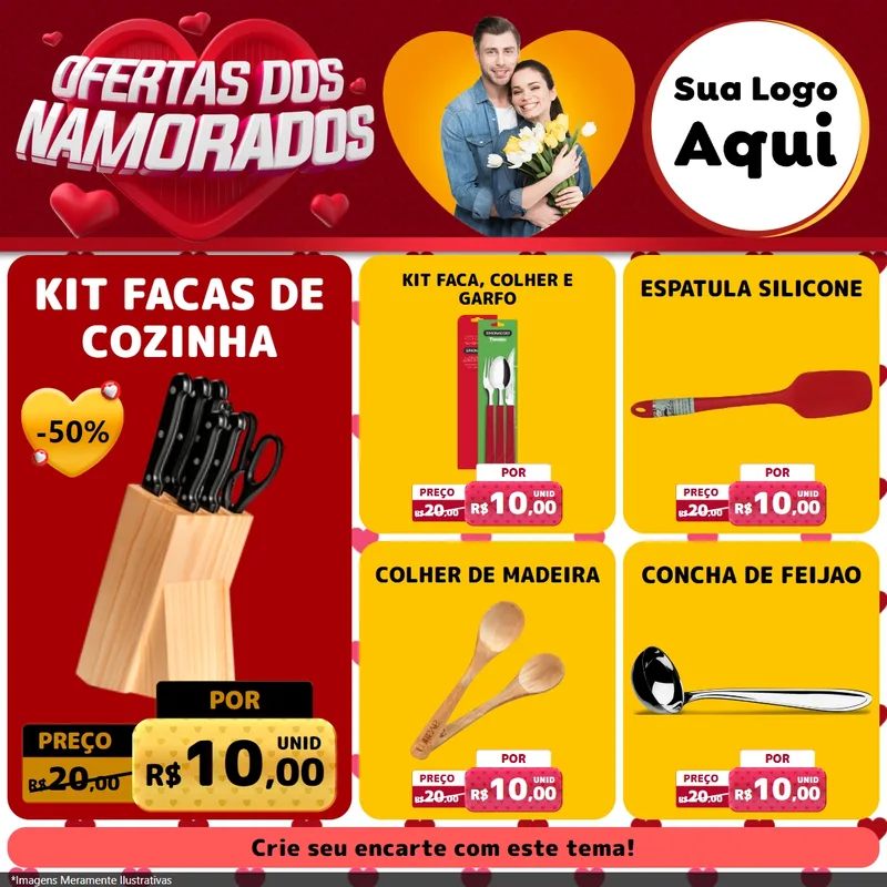 Modelo de Rede Social para Feed Facebook com o tema Ofertas Dos Namorados para Utilidades Domésticas