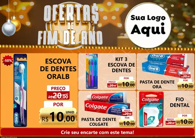 Modelo de Encarte para Encarte A4 Horizontal com o tema Ofertas de Fim de Ano para Higiene Pessoal