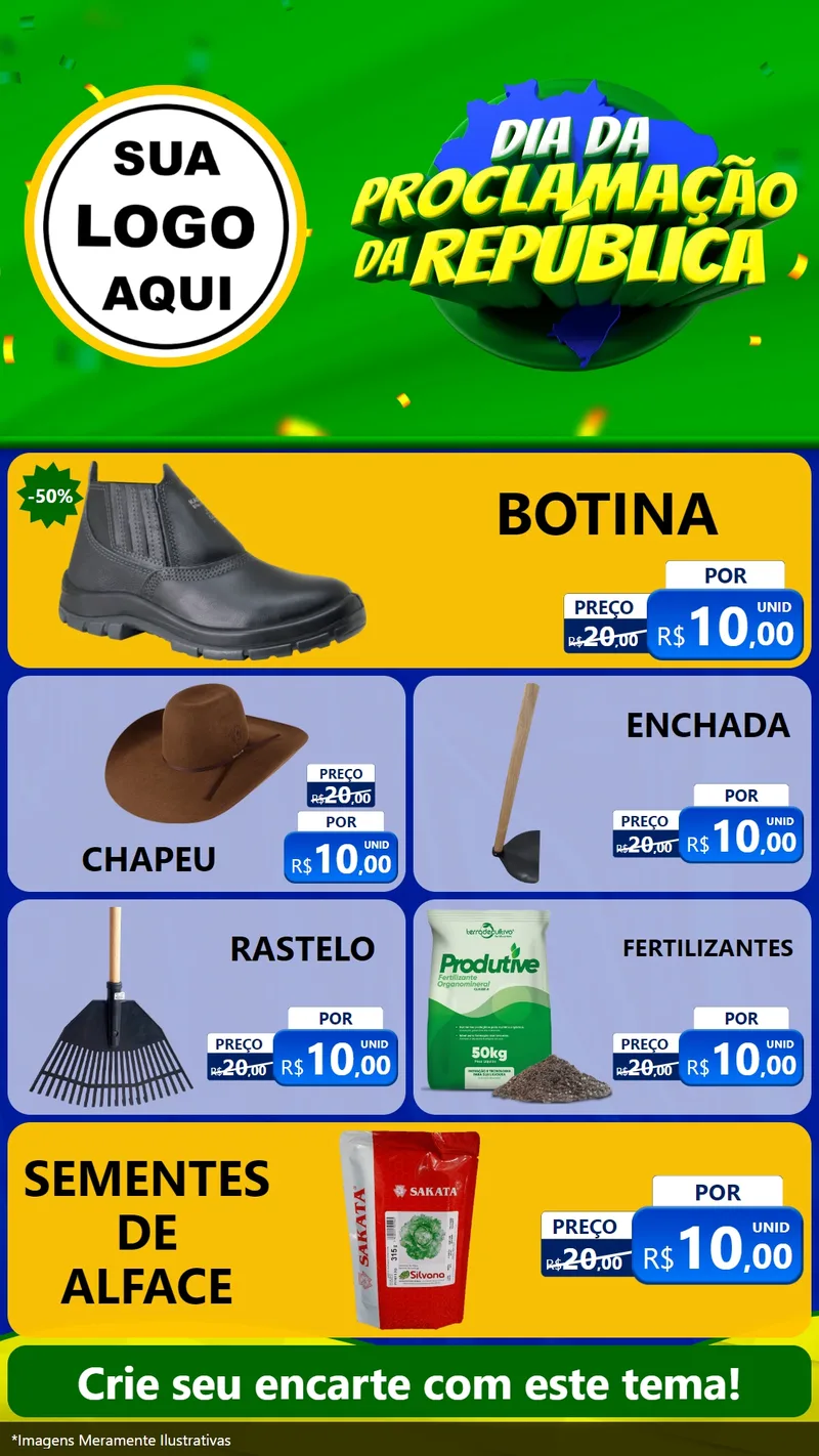 Modelo de TV para TV Vertical com o tema Dia Da Proclamação Da República para Agropecuária