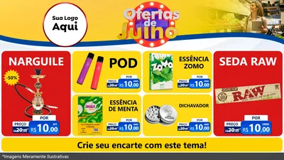 Modelo de TV para TV Horizontal com o tema Ofertas de Julho para Tabacaria