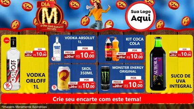 Modelo de TV para TV Horizontal com o tema Dia M - O Dia Mais Barato Do Mês para Distribuidora de bebidas