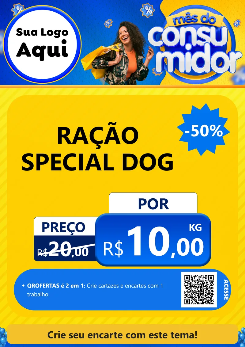 Modelo de Cartaz para Cartaz A4 Vertical com o tema Mês do Consumidor para Pet Shop