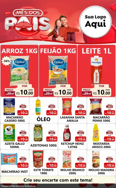 Modelo de Encarte para Encarte Grande com o tema Mês dos Pais para Supermercado