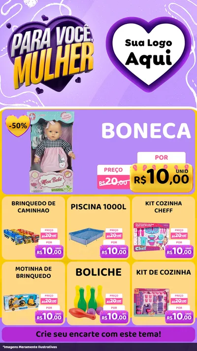 Modelo de Rede Social para Stories com o tema Para Você, Mulher para Brinquedos
