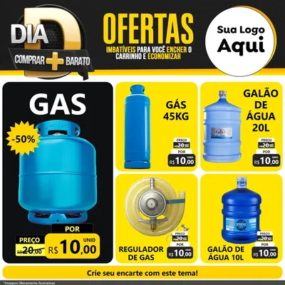 Modelo de Rede Social para Feed Facebook com o tema Dia D Mais Economia para Água e gás