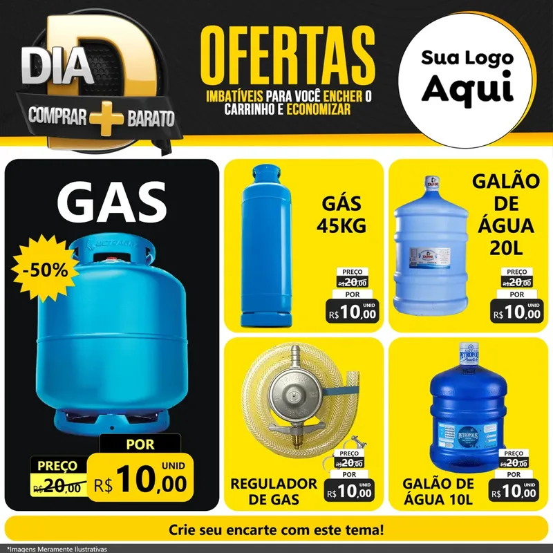 Modelo de Rede Social para Feed Facebook com o tema Dia D Mais Economia para Água e gás
