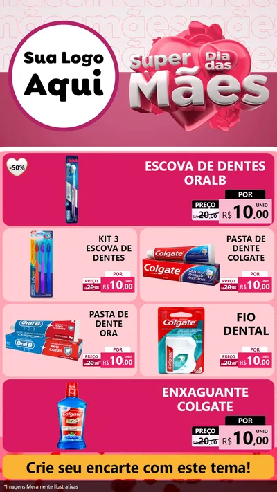 Modelo de TV para TV Vertical com o tema Super Dia Das Mães para Higiene Pessoal