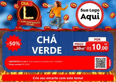 Modelo de Cartaz para Cartaz A4 Horizontal com o tema Dia L - O Dia Mais Barato Do Mês para Produtos Naturais