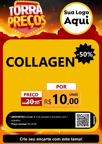 Modelo de Cartaz para Cartaz A4 Vertical com o tema Torra Preços para Suplementos alimentares