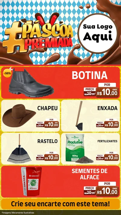 Modelo de TV para TV Vertical com o tema Páscoa Premiada para Agropecuária