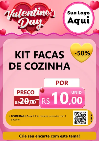 Modelo de Cartaz para Cartaz A4 Vertical com o tema Valentine's Day para Utilidades Domésticas