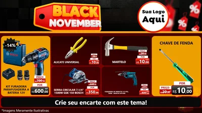 Modelo de TV para TV Horizontal com o tema Black November para Maquinas e Ferramentas