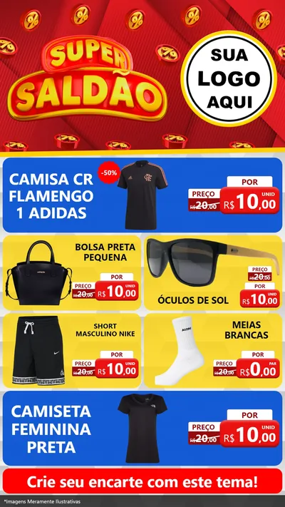 Modelo de TV para TV Vertical com o tema Super Saldão para Roupas e acessórios