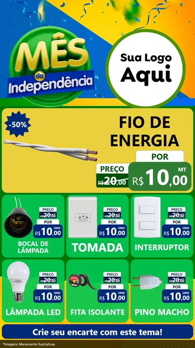 Modelo de Rede Social para Stories com o tema Mês da Independência para Materiais Elétricos