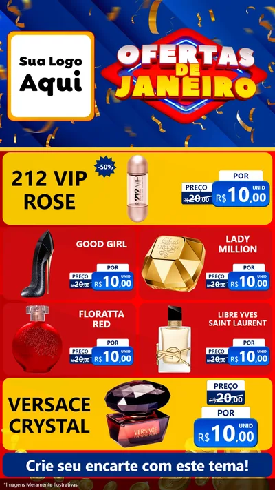 Modelo de TV para TV Vertical com o tema Ofertas de Janeiro para Perfumes