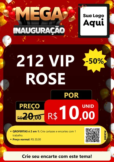 Modelo de Cartaz para Cartaz A4 Vertical com o tema Mega Inauguração para Perfumes