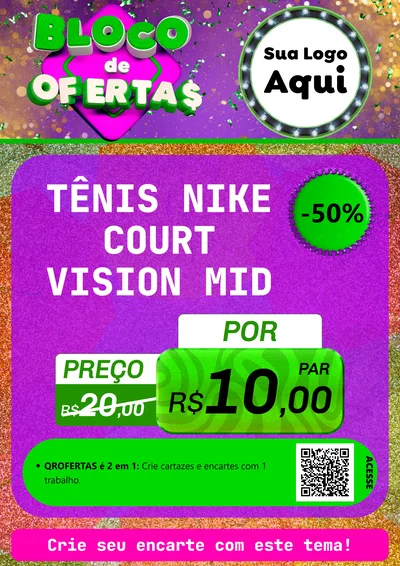 Modelo de Cartaz para Cartaz A4 Vertical com o tema Bloco de Ofertas para Calçados