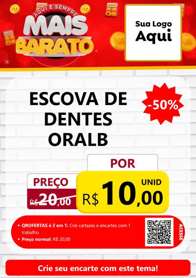 Modelo de Cartaz para Cartaz A4 Vertical com o tema Mais Barato para Higiene Pessoal