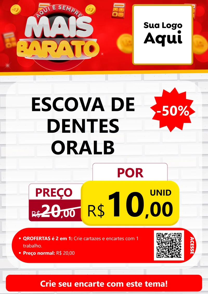 Modelo de Cartaz para Cartaz A4 Vertical com o tema Mais Barato para Higiene Pessoal