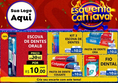 Modelo de Encarte para Encarte A4 Horizontal com o tema Esquenta de Carnaval para Higiene Pessoal