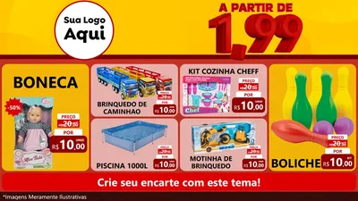 Modelo de TV para TV Horizontal com o tema A Partir de Um e Noventa e Nove - 1,99 para Brinquedos