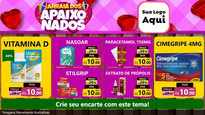 Modelo de TV para TV Horizontal com o tema Arraiá dos Apaixonados para Farmácia