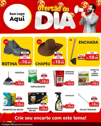 Modelo de Rede Social para Feed Instagram com o tema Ofertão do dia para Agropecuária